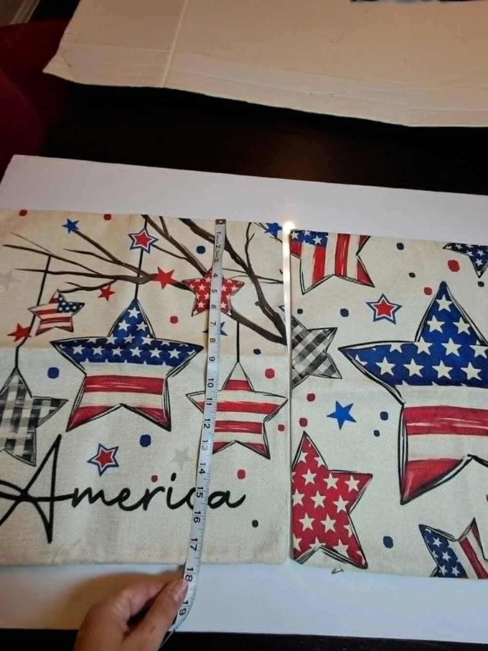 Set of 2 Patriotic America Pillow Covers 18x18 4th July